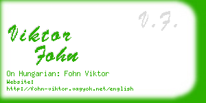 viktor fohn business card